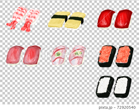 Thick-painted illustration sushi Thick-painted illustration sushi 72920540