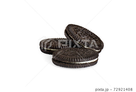 Cream Cookies  isolated on white background 72921408