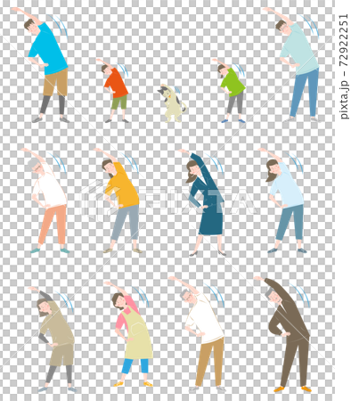 体操をする人々 体操をする人々 72922251