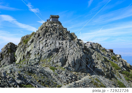 雄山の山頂 立山連峰 雄山の山頂 立山連峰 72922726