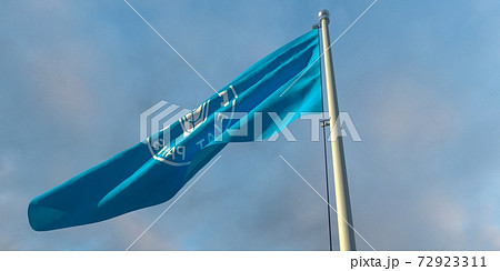 3d rendering of the national flag of the Food and agriculture organization 72923311