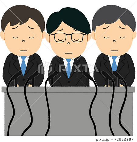 謝罪会見のイラストのイラスト素材