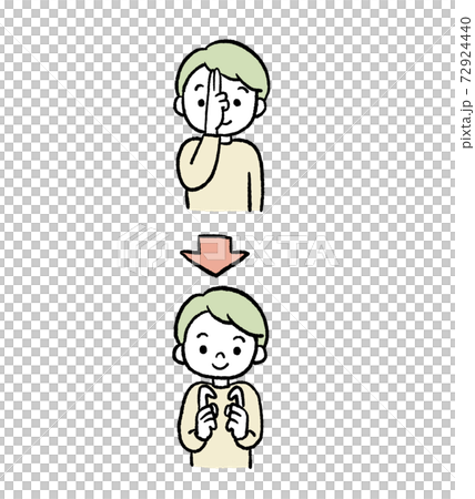 こんにちはの手話のイラストのイラスト素材 こんにちはの手話のイラストのイラスト素材