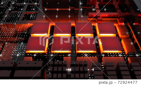 Abstract Central Computer Processors Concept. 3D illustration 72924477