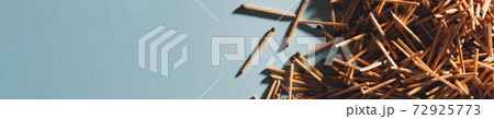 Matches on blue paper background. Top view photo. Matches on blue paper background. Top view photo. 72925773