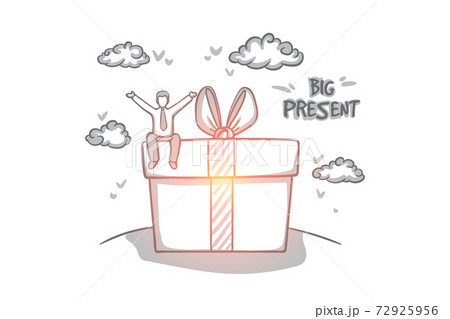 Big present concept. Hand drawn isolated vector. 72925956