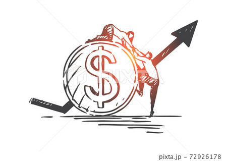 Financial support, partnership and teamwork concept sketch. Hand drawn isolated vector 72926178