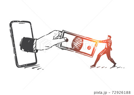 Tax, debt, cyber crime concept sketch. Hand drawn isolated vector Tax, debt, cyber crime concept sketch. Hand drawn isolated vector 72926188