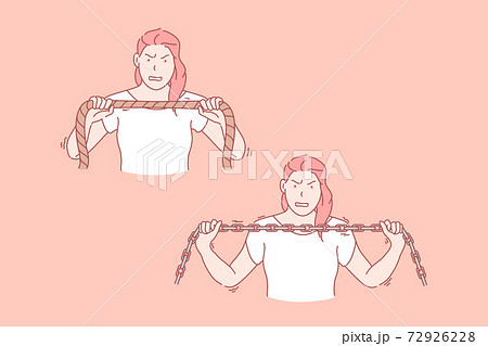Woman will power, endurance set concept Woman will power, endurance set concept 72926228