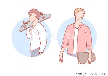 Guys with skateboards set concept Guys with skateboards set concept 72926241
