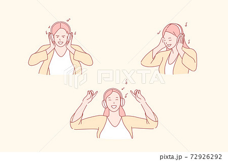 Listening to music, dance and relaxation, enjoyment concept Listening to music, dance and relaxation, enjoyment concept 72926292