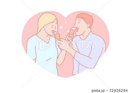 Family leisure, eating dessert together, positive emotion concept 72926294