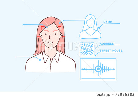 Data protection, face id, biometric scan, security concept 72926382
