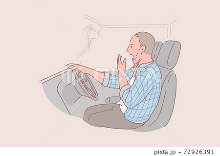 Sleepy, drunk, tired, truck driver concept 72926391