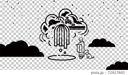 New Year's Eve illustration monochrome 72927605