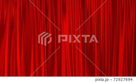 赤いカーテンのステージの3Dイラスト 72927694