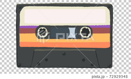 80年代風のカセットテープのイラスト素材
