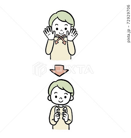 Good Evening Sign Language Illustration Stock Illustration