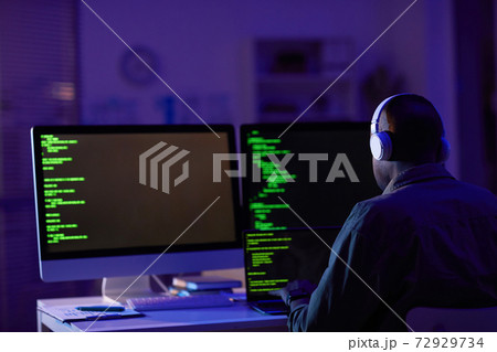 African American Computer Programmer Working African American Computer Programmer Working 72929734