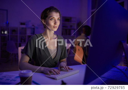 Elegant Woman Working On Computer 72929785