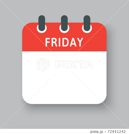 Vector icon calendar page, days of week Friday 72931242