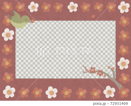 Japanese style retro spring early spring frame / red 72931409