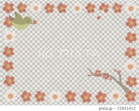 Japanese style retro spring early spring frame 72931412