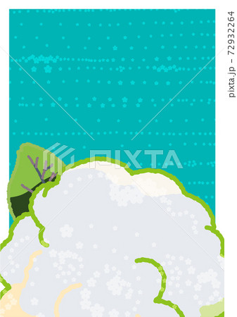 こんもりとしたカリフラワーを真上から見たイラスト			 72932264