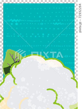 こんもりとしたカリフラワーを真上から見たイラスト			 72932264