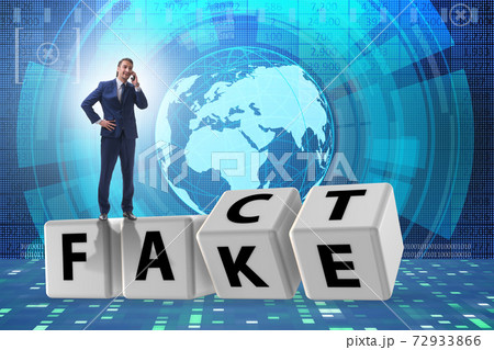 Face or fact concept with turning cubes 72933866