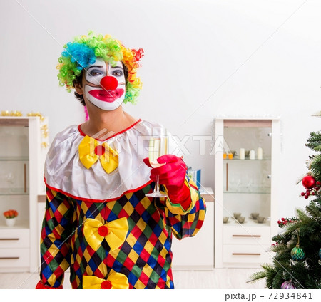 Funny clown in Christmas celebration concept 72934841