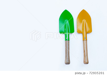Shovels for gardening on white background. Shovels for gardening on white background. 72935201