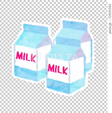 牛乳パックが三本あるイラストのイラスト素材