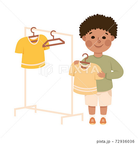 Little Boy Girl Clothes On Hangers Stock Vector (Royalty Free) 1411346798