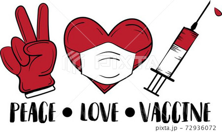 Peace Love Vaccine. Syringe vector Vaccine quote 72936072