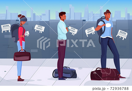 Migrants Flat Illustration Migrants Flat Illustration 72936788