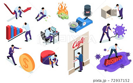Financial Crisis Icon Set 72937152