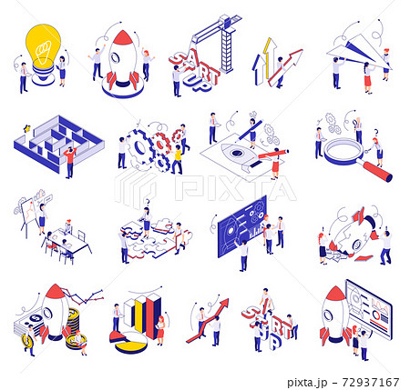 Business Startup Isometric Set Business Startup Isometric Set 72937167