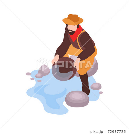 panning for gold clipart