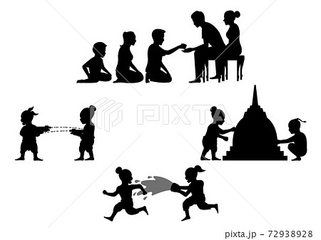 set of activity of people in Song kran day famous festival of Thailand Loas Myanmar and Cambodia,new year set of activity of people in Song kran day famous festival of Thailand Loas Myanmar and Cambodia,new year 72938928