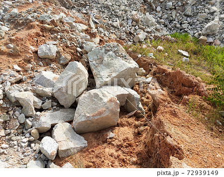 Landslide because of heavy rain. The landslides destroy the underground utility pipes and some man build structures. Landslide because of heavy rain. The landslides destroy the underground utility pipes and some man build structures. 72939149