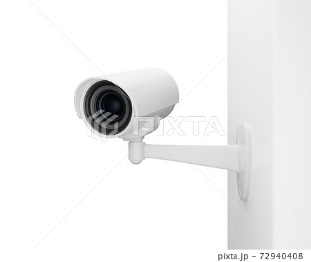 CCTV security camera on the wall on white background, 3d render 72940408