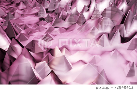 a polygonal purple rock landscape, 3d render 72940412
