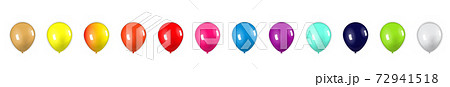 colored set of blue balloons isolated on white...のイラスト素材 [72941518] - PIXTA