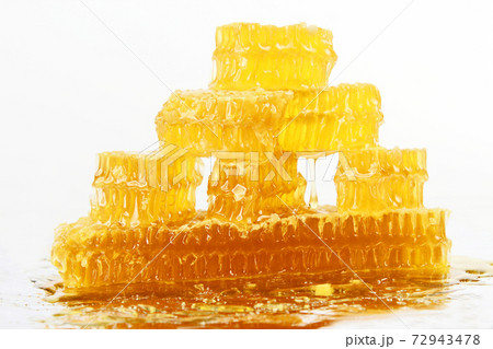 pyramid of honeycomb on white background pyramid of honeycomb on white background 72943478