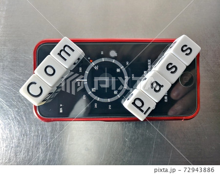 明るい光の中でCompassと並べられたのサイコロ文字と方位磁石3 明るい光の中でCompassと並べられたのサイコロ文字と方位磁石3 72943886