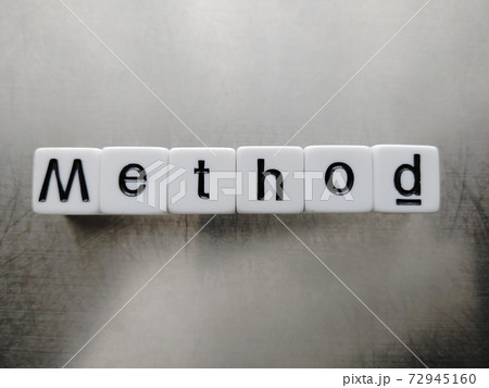 明るい光の中でMethodと並べられたのサイコロ文字1 72945160