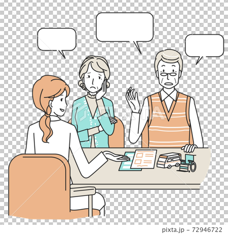 年長的夫婦進行面對面的諮詢 72946722