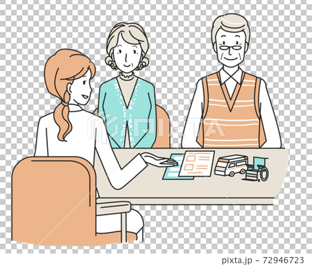 年長的夫婦進行面對面的諮詢 72946723