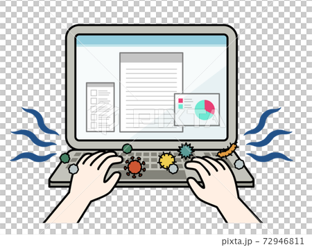 帶有病毒和真菌的電腦鍵盤 帶有病毒和真菌的電腦鍵盤 72946811